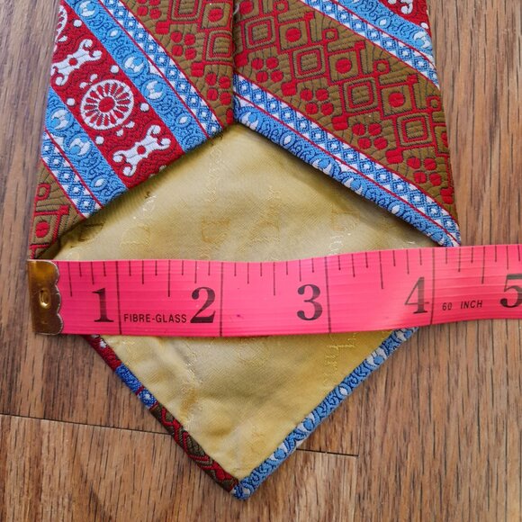 Vintage Christian Dior Neck Tie Retro 1970s 70s Polyester Wide Necktie - Picture 9 of 11